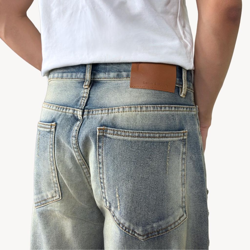 Quần Jeans Stone Wash DENIM & MY LIFE Nam Nữ Series Form Loose Fit (QJ21)
