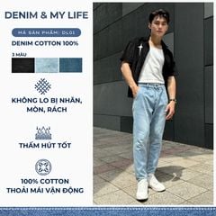 Quần jean nam lưng chun 3 màu basic dáng fit chân, quần bò từ sợi cotton denim dày dặn, bền bỉ