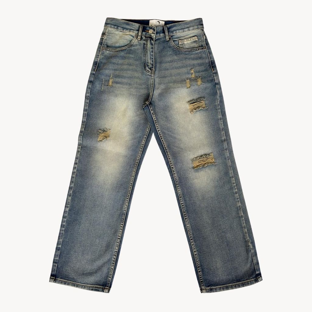 Quần Jeans Stone Wash DENIM & MY LIFE Nam Nữ Series Form Loose Fit (QJ21)