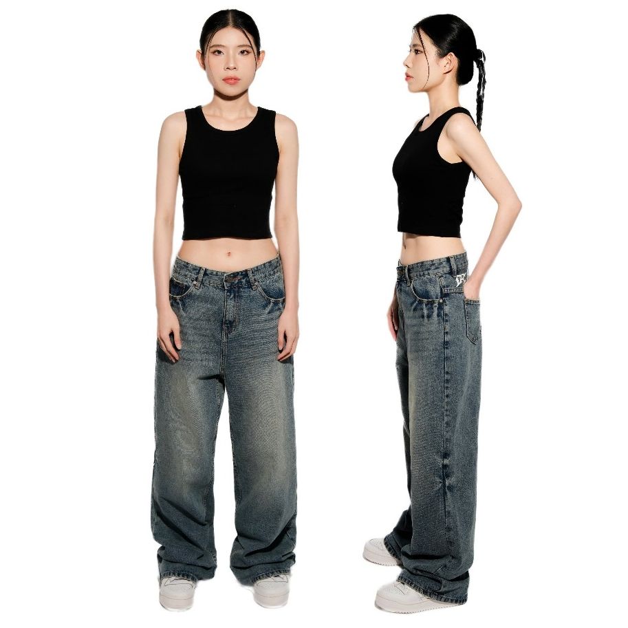 Quần jean nam nữ ống suông rộng DENIM MY LIFE QUẦN DÀI bò unisex mang đậm phong cách cá nhân