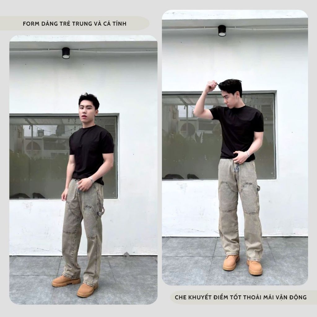 QUẦN CARPENTER JEAN DENIM & MY LIFE , ĐƯỜNG MAY NỔI BẬT, CHẤT DENIM DÀY CHUẨN TREND (QJ18)
