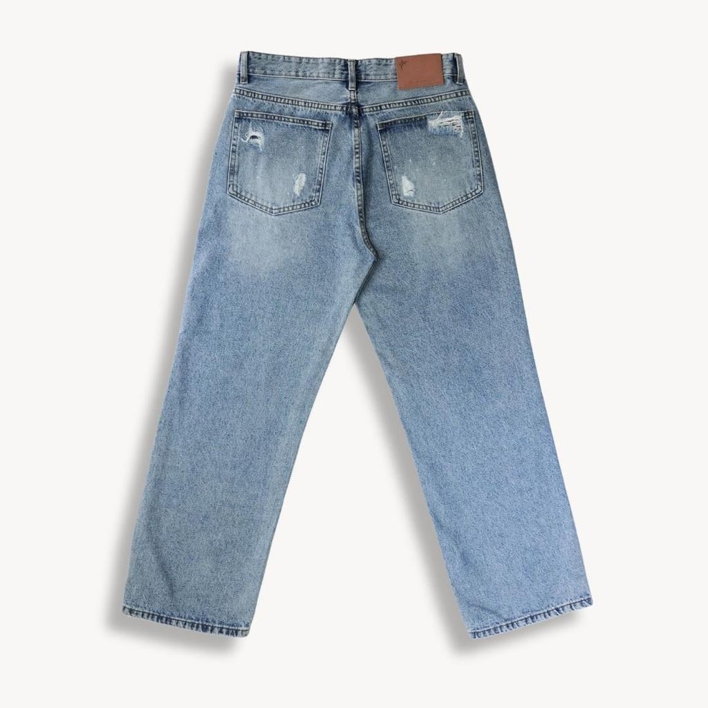 Quần Jeans Rách Gối Dust Fade Cá Tính, Form Ống Suông, Chất Denim Wash Bụi, Streetwear (QJ16.1)