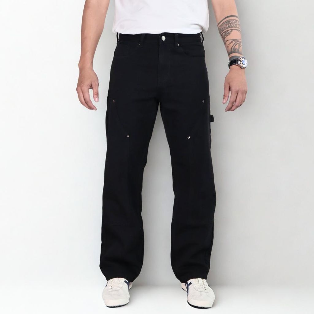 Quần Jean Nam Double Knee Nâu Chất Denim cotton Cao Cấp | Quần Jeans Nam Ống Suông Phong Cách Trẻ Trung Năng Động | Nam Nữ Đều phù Hợp( QJ03)