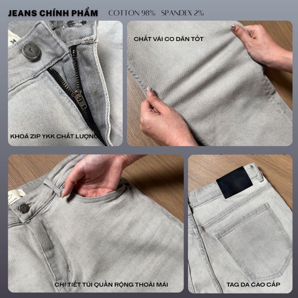 Quần Jeans Slim Fit Denim My Life vải Denim Cotton thoải mái, dáng chuẩn, co giãn thoải mái