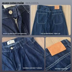 Quần Jeans DENIM & MY LIFE nam ống suông vải denim cotton (QJ13)