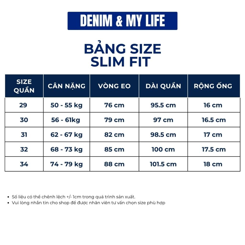 Quần Jeans Slim Fit Denim My Life vải Denim Cotton thoải mái, dáng chuẩn, co giãn thoải mái