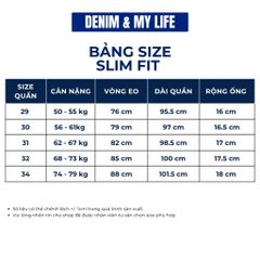 Quần Jeans Slim Fit Denim My Life vải Denim Cotton thoải mái, dáng chuẩn, co giãn thoải mái