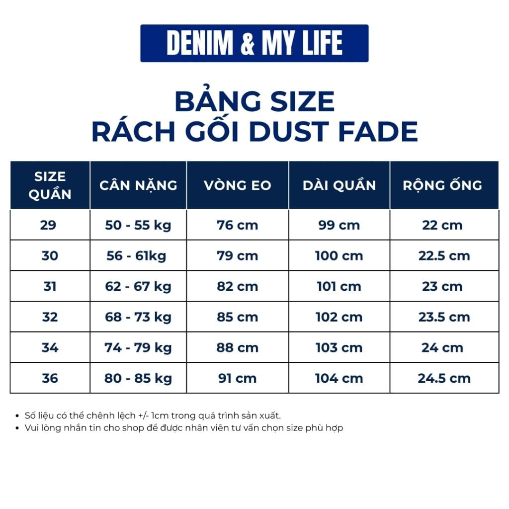 Quần Jeans Rách Gối DENIM & MY LIFE Dust Fade Wash Bụi Streetwear