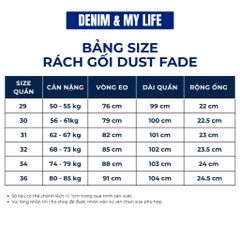 Quần Jeans Rách Gối DENIM & MY LIFE Dust Fade Wash Bụi Streetwear