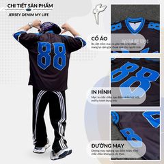 Áo thun JERSEY DENIM MY LIFE cao cấp unisex vải thun lưới mè dày dặn co giãn tốt