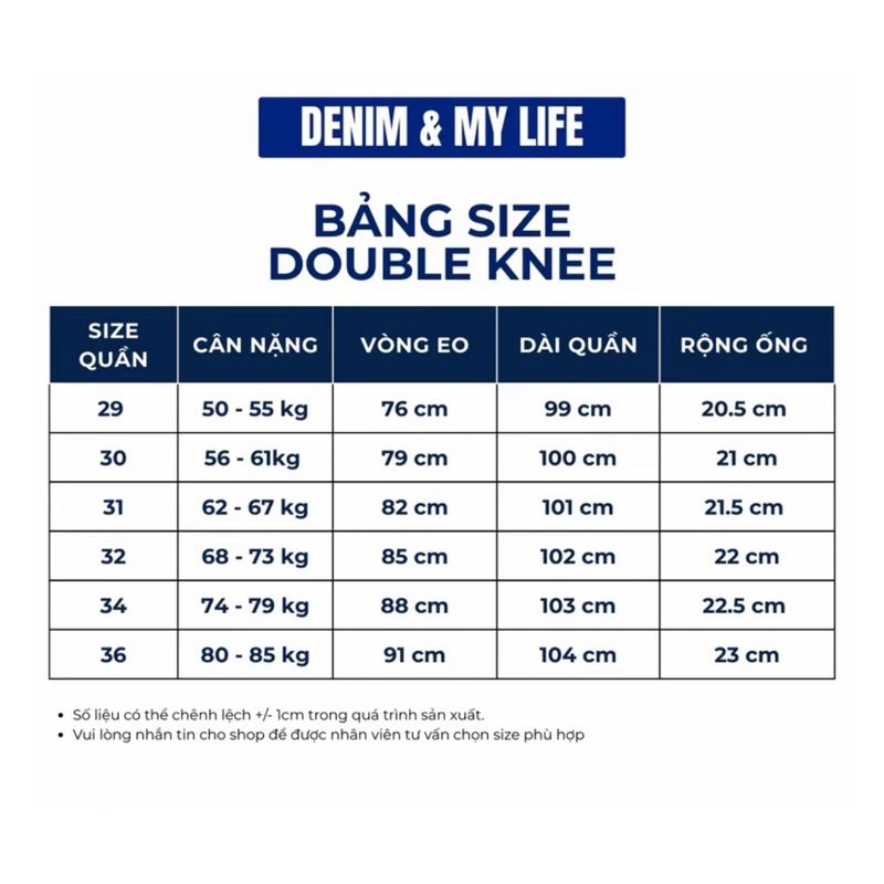 Quần jeans Double Knee DENIM & MY LIFE Chất Denim Cotton cao cấp ,form suông (QJ03)