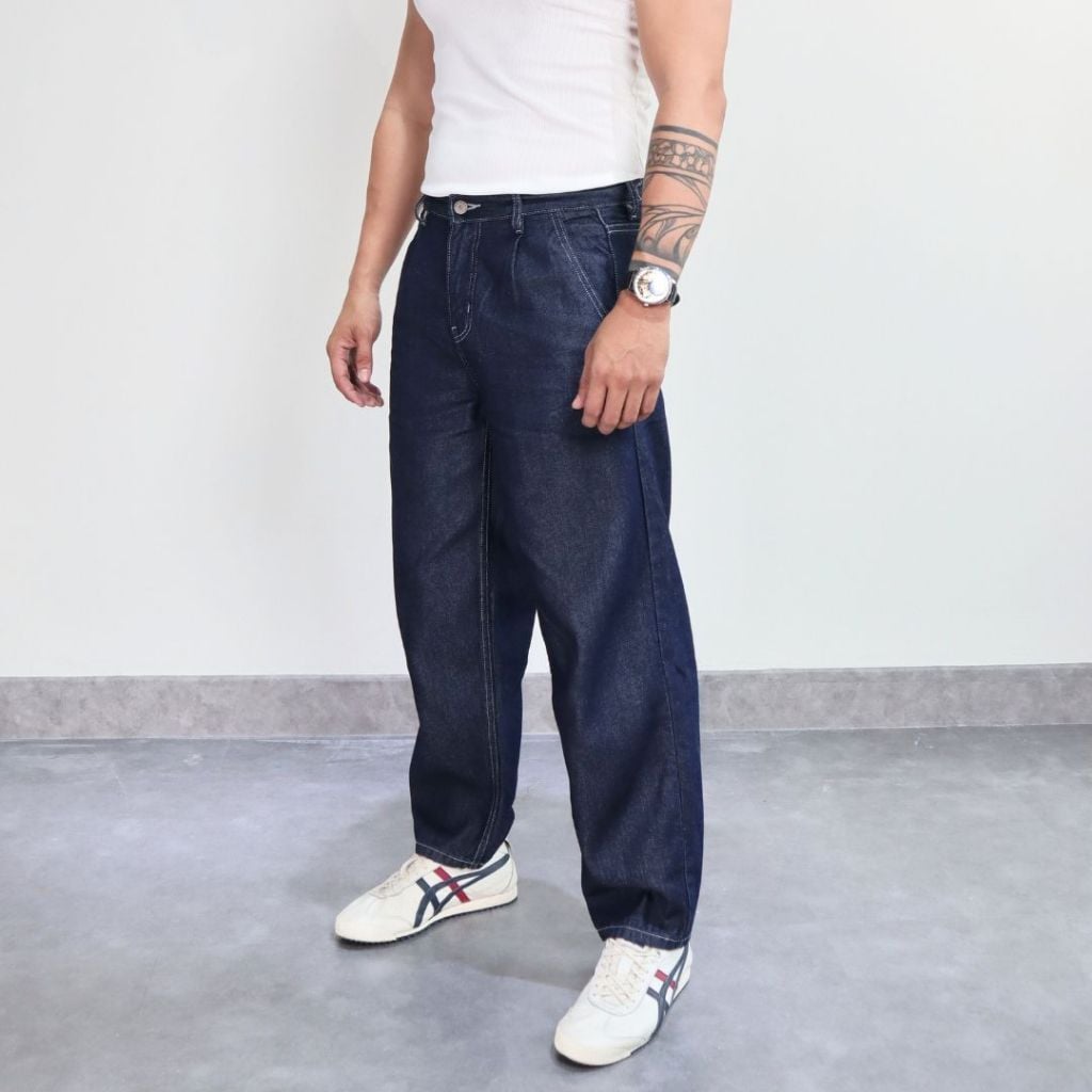 Quần Jeans DENIM & MY LIFE nam ống suông vải denim cotton (QJ13)