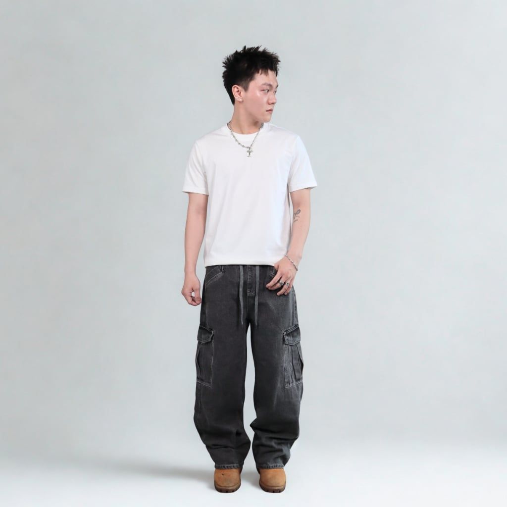 Quần jeans CARGO PANT DENIM & MY LIFE UNISEX (QJ14)