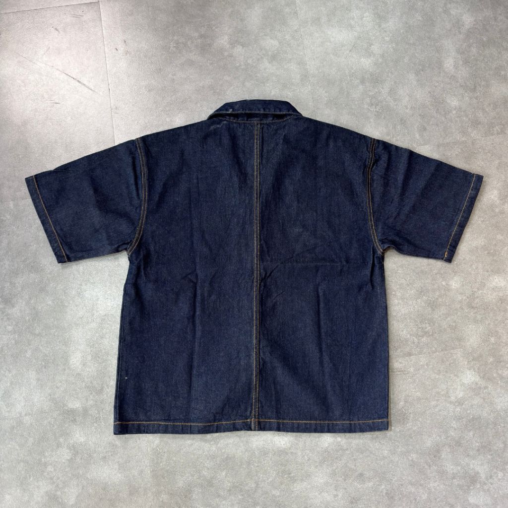 Áo sơ mi tay ngắn DENIM & MY LIFE unisex denim form boxy chất vải denim cotton dày dặn (SM01)