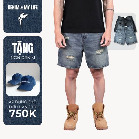 (QSJ05) Quần Short Jeans wash rách