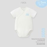  Bodysuit cộc tay Nous màu trắng in chữ baby boy 