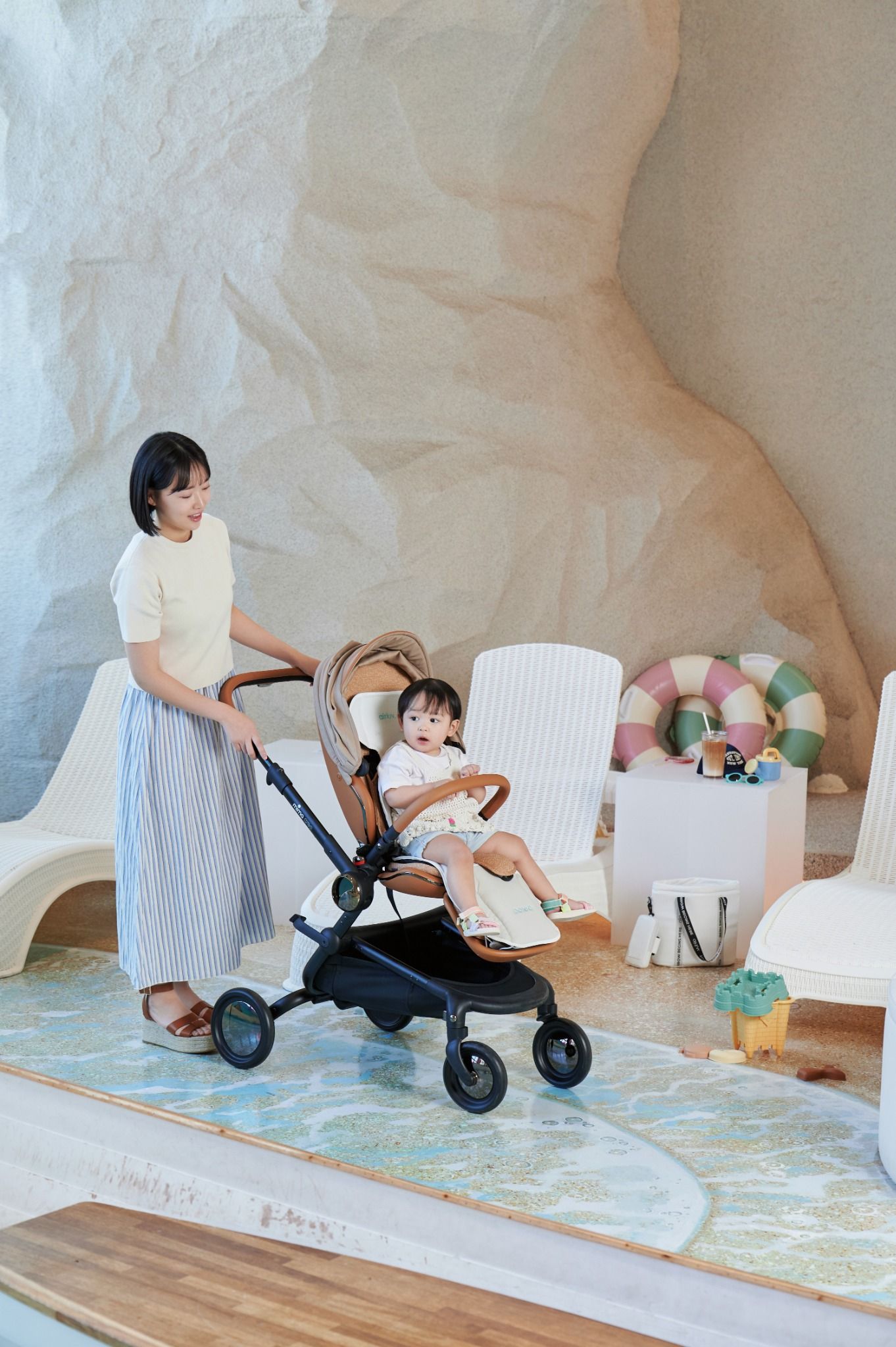  Tấm Lót Xe Đẩy / Ghế Ô Tô Poled Airluv Lollipop Điều Hòa Làm Mát Cho Bé 