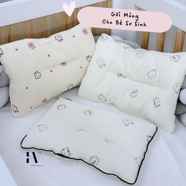  Gối Mỏng Cho Bé Từ Sơ Sinh HV Bedding 