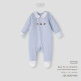  Bộ liền dài có tất Nous cài lệch kẻ caro xanh NB 