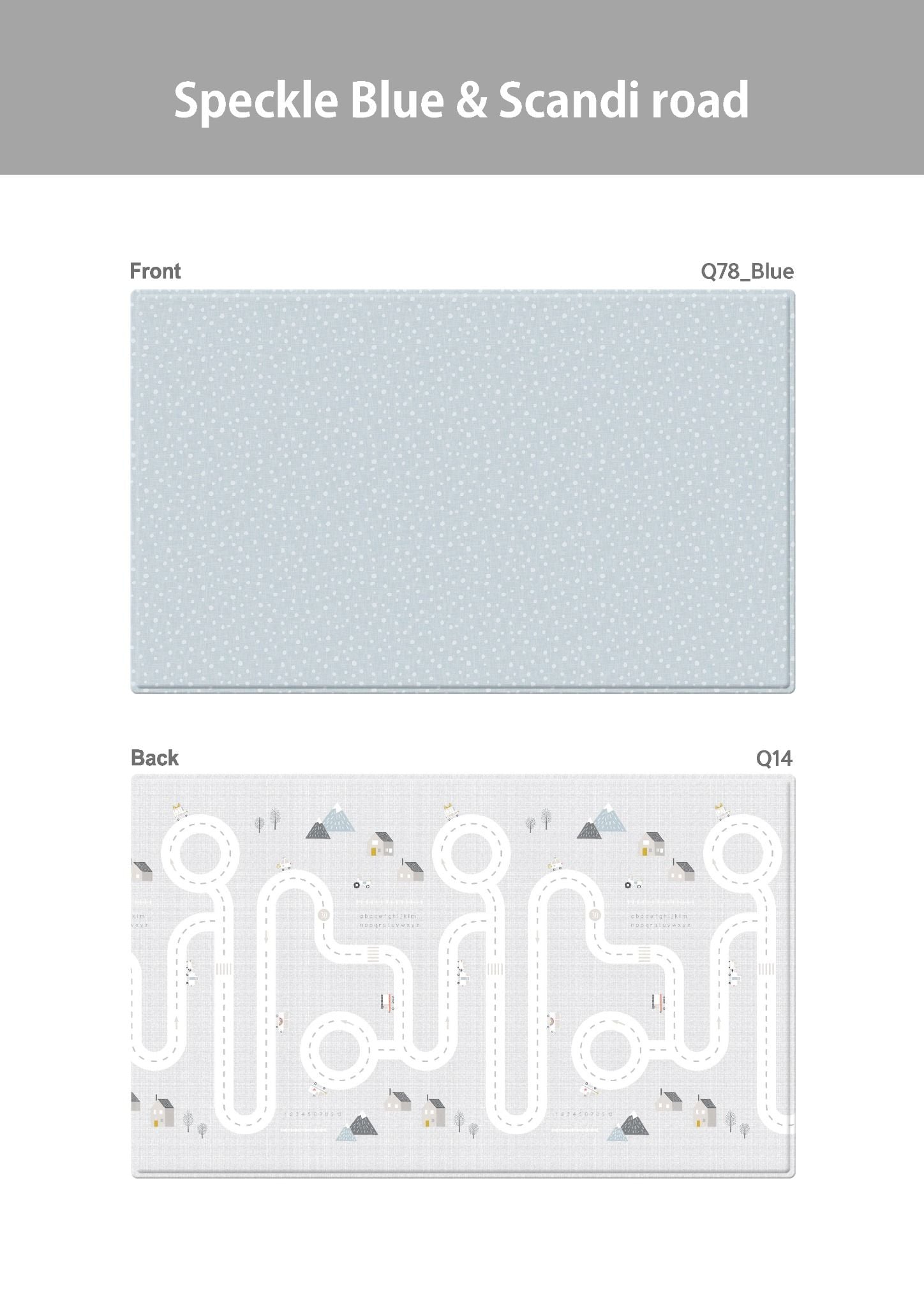  Thảm chơi PVC cao cấp cho bé Dwinguler - Speckle Blue and Scandi Road 