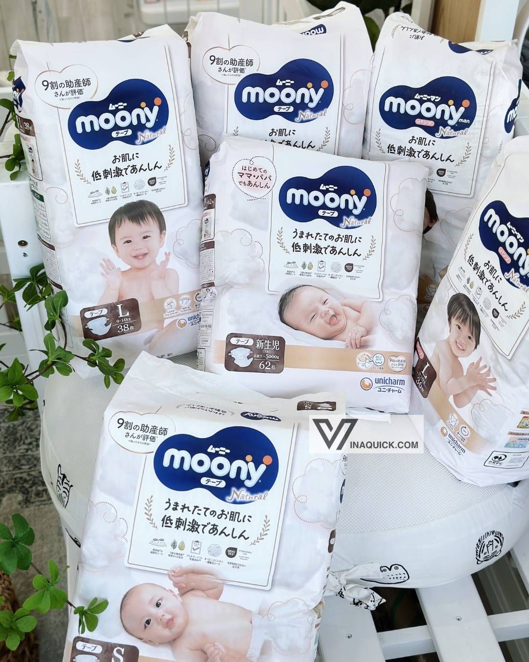  Tã/Bỉm Quần/Dán Moony Natural Dịu Nhẹ 