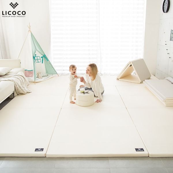 THẢM MÁT PU GẤP GỌN LICOCO/GGUMBI - MÀU IVORY/ANGEL GRAY