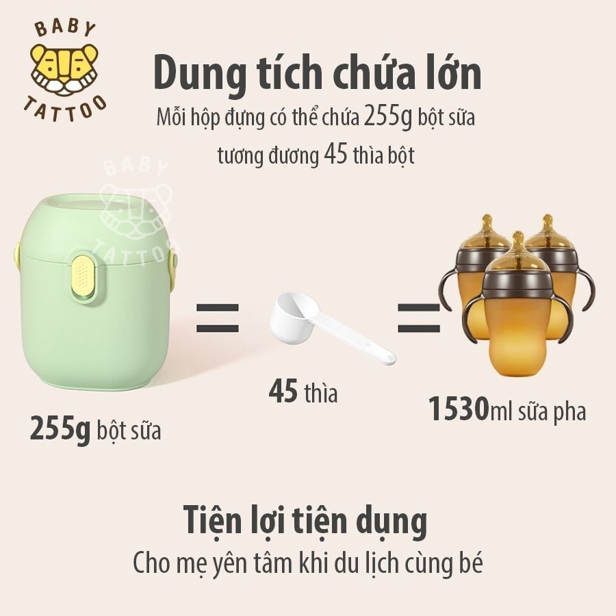  Hộp Đựng Sữa Bột Cao Cấp Baby Tattoo 