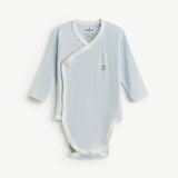  Bodysuit dài tay MamaCheri bé trai cúc phối màu thông minh 