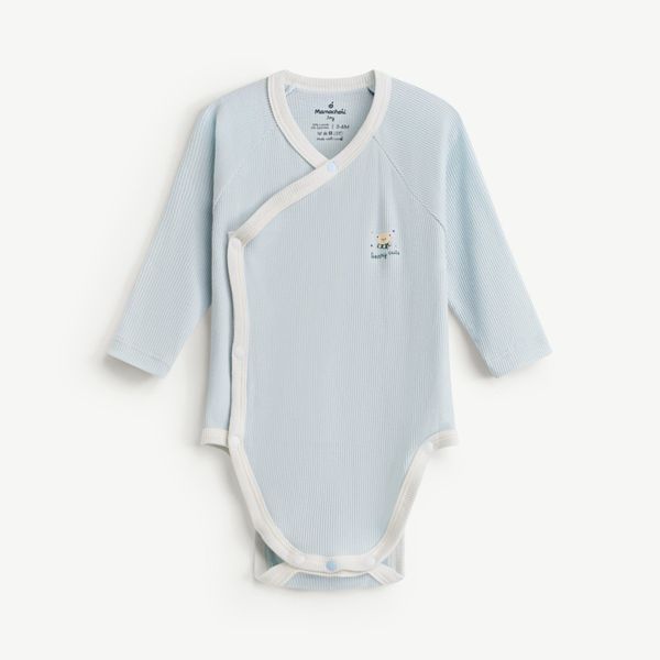  Bodysuit dài tay MamaCheri bé trai cúc phối màu thông minh 