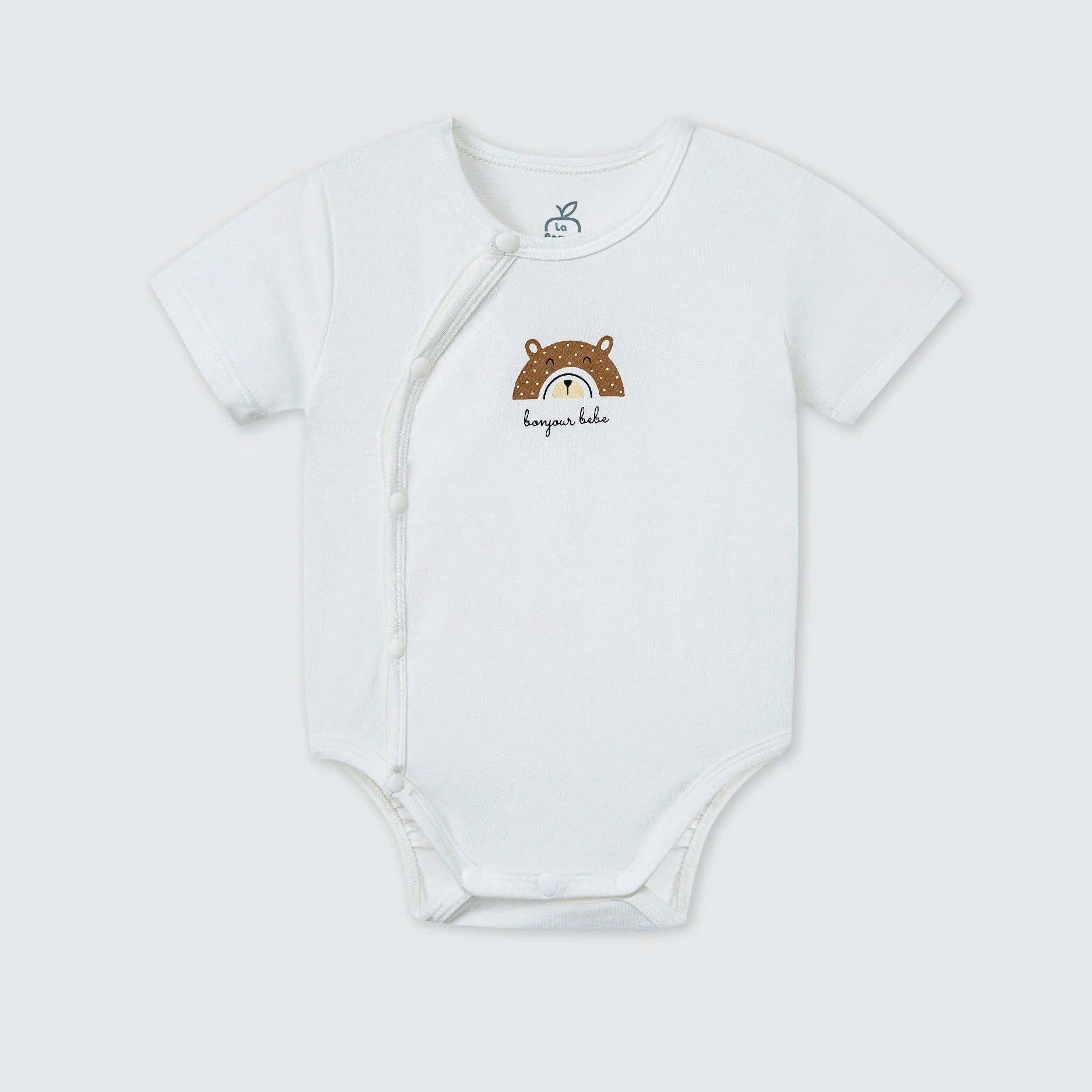  Bodychip Cộc La Pomme Gấu Con Nâu Tây Trắng 