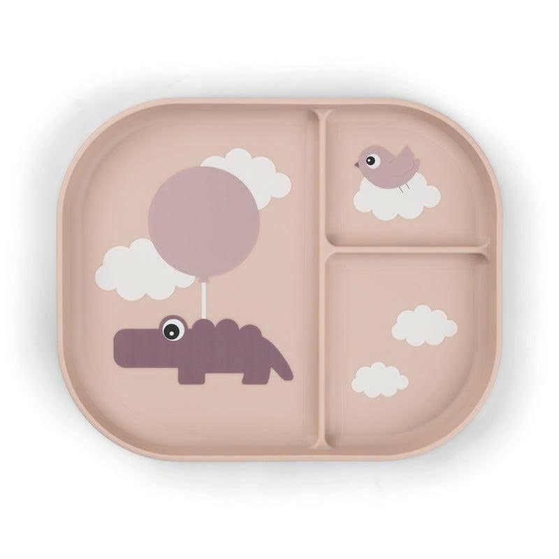  Khay Ăn Dặm 3 Ngăn Happy Cloud Done By Deer Có Đế Chống Trượt 