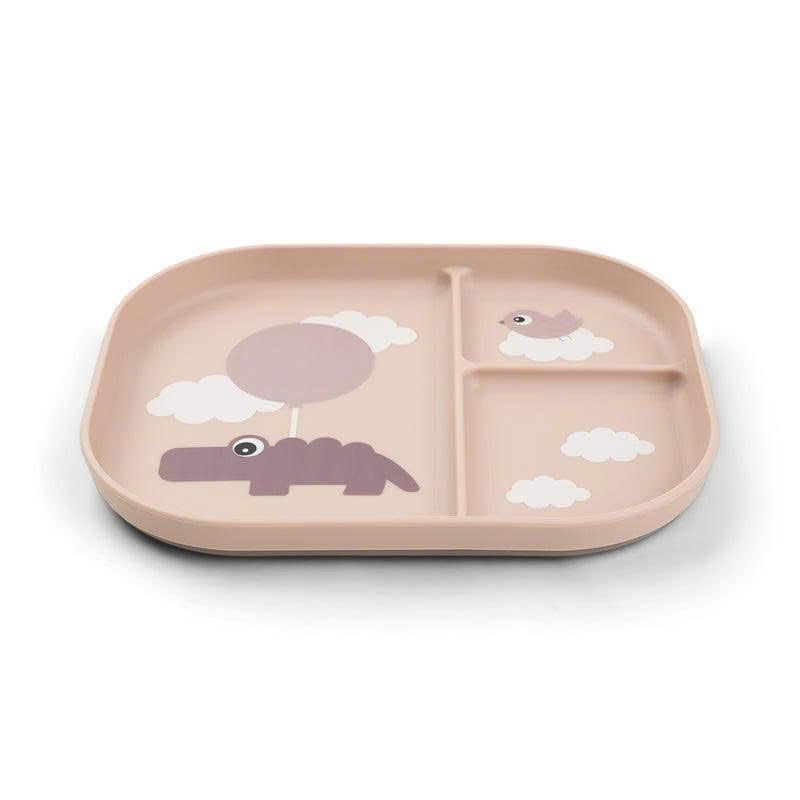  Khay Ăn Dặm 3 Ngăn Happy Cloud Done By Deer Có Đế Chống Trượt 