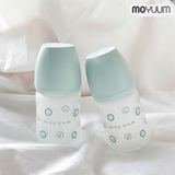 Bình Sữa Thủy Tinh Tráng Silicon Moyuum - Happy More 