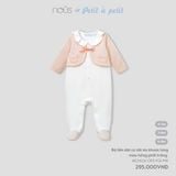  Bộ Liền Dài Có Tất Áo Khoác Lửng Nous Màu Hồng Phối Trắng 