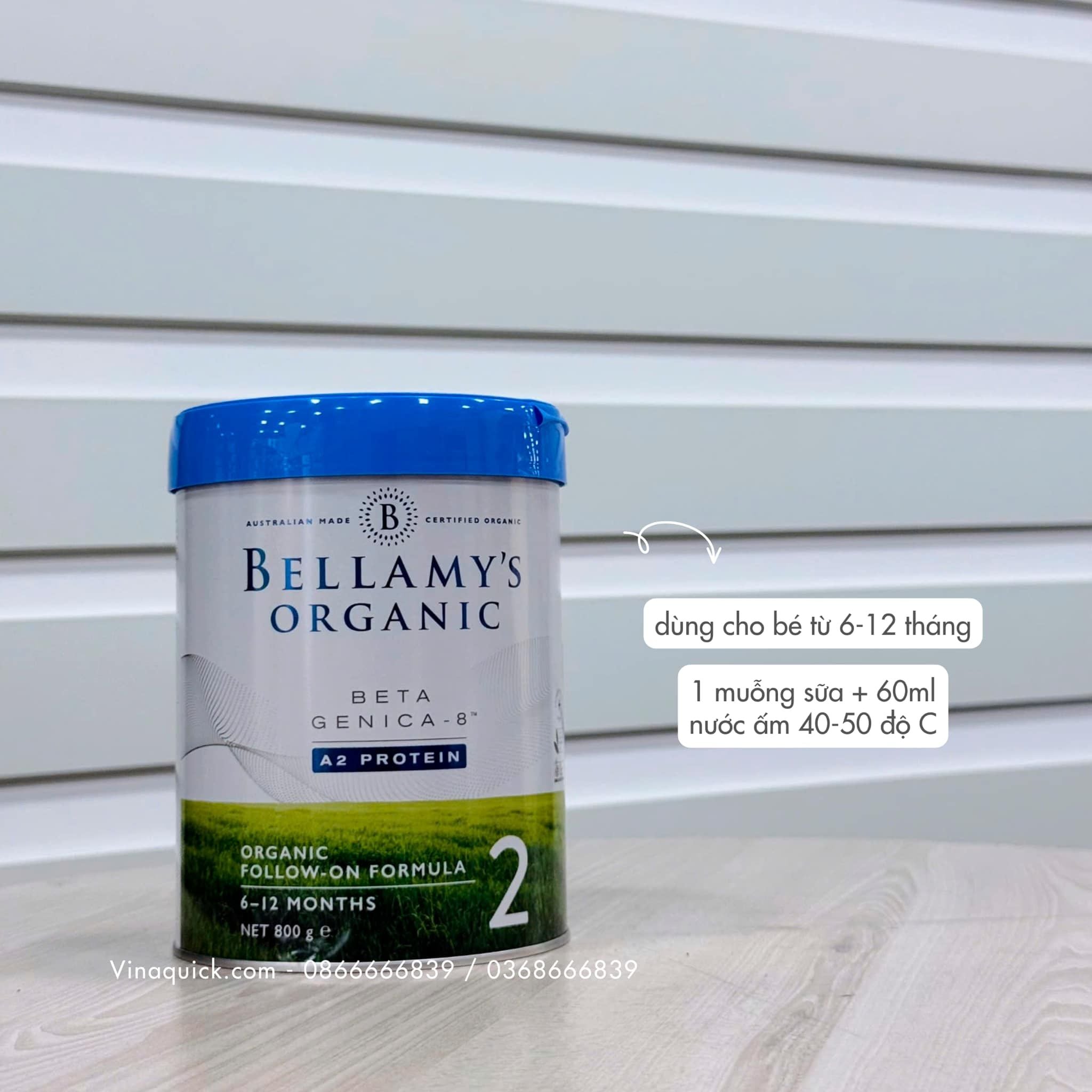  Sữa Bellamy’s A2 Organic Beta Genica-8™ Số 2 (800gr) 