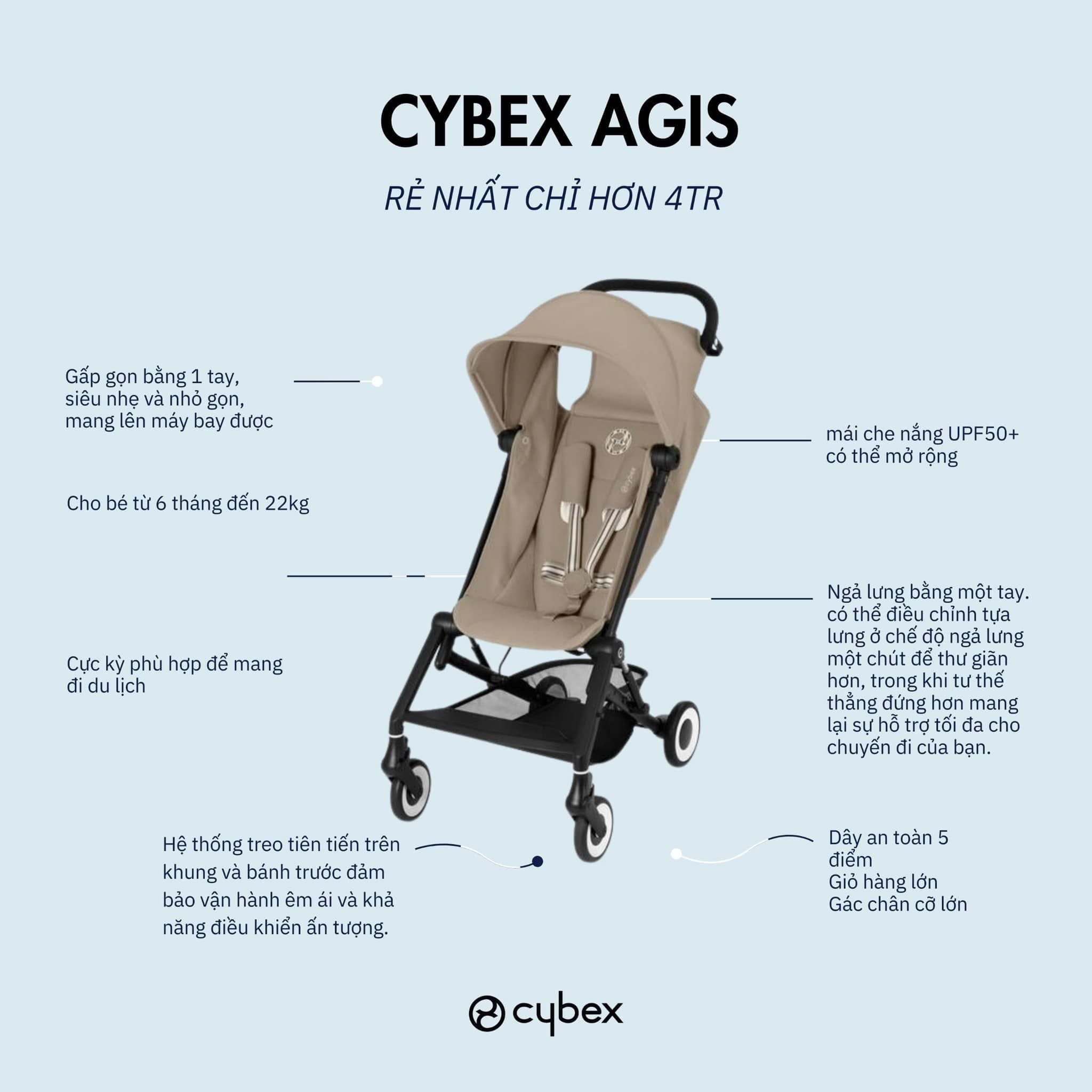  Xe Đẩy Cybex Agis - Màu Almond Beige 