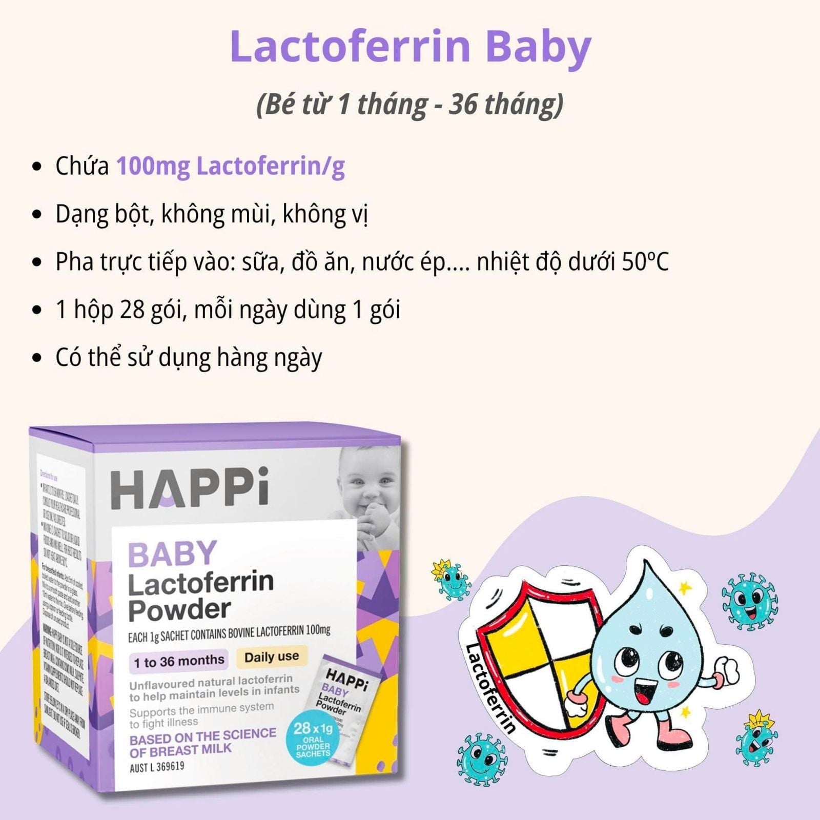  Men Happi Baby Lactoferrin Power Úc 