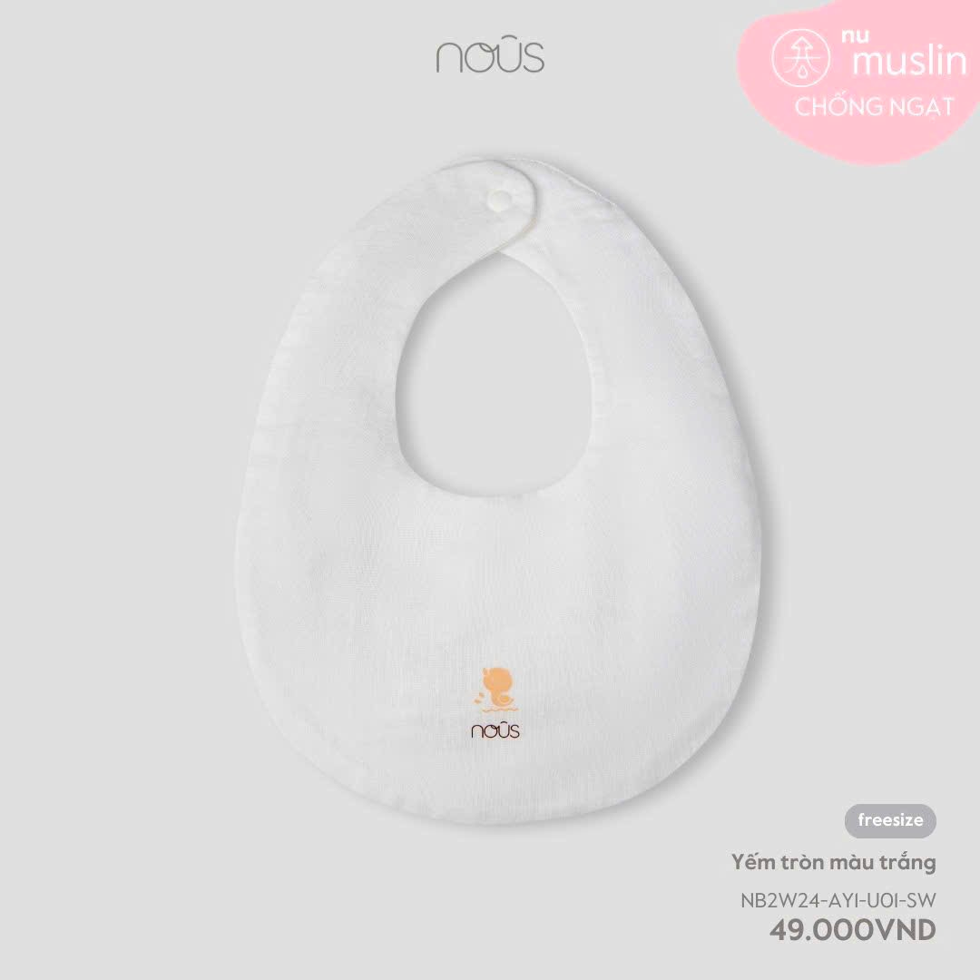  Yếm tròn Nous màu trắng 