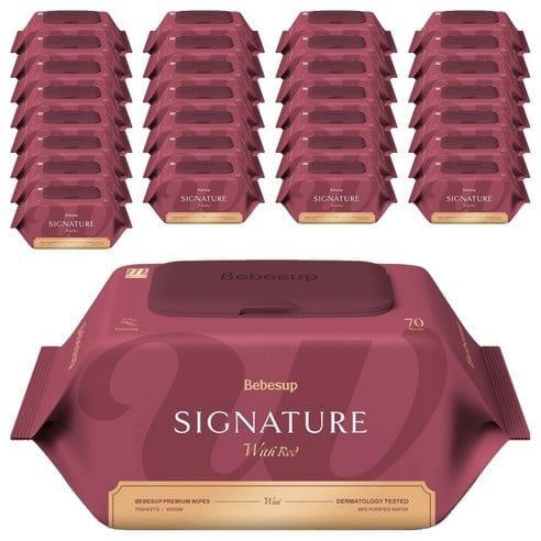  KHĂN ƯỚT BEBESUP SIGNATURE RED - 70 TỜ 
