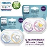  Set 2 Ti Giả Philips Avent Thông Khí Ultra Air Animal (0-6M) 