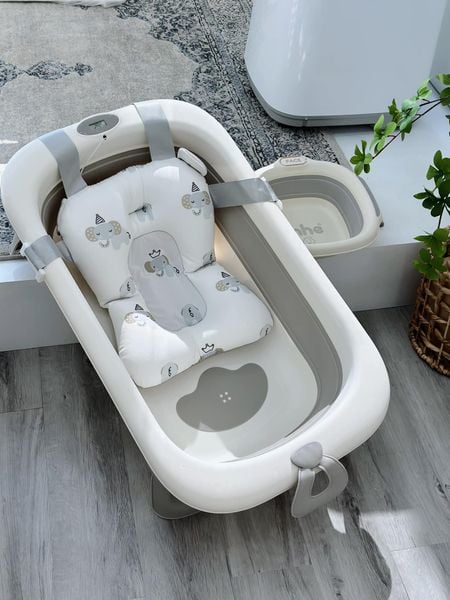  Chậu Tắm Gấp Gọn Kèm Phao Inhe - Xám 