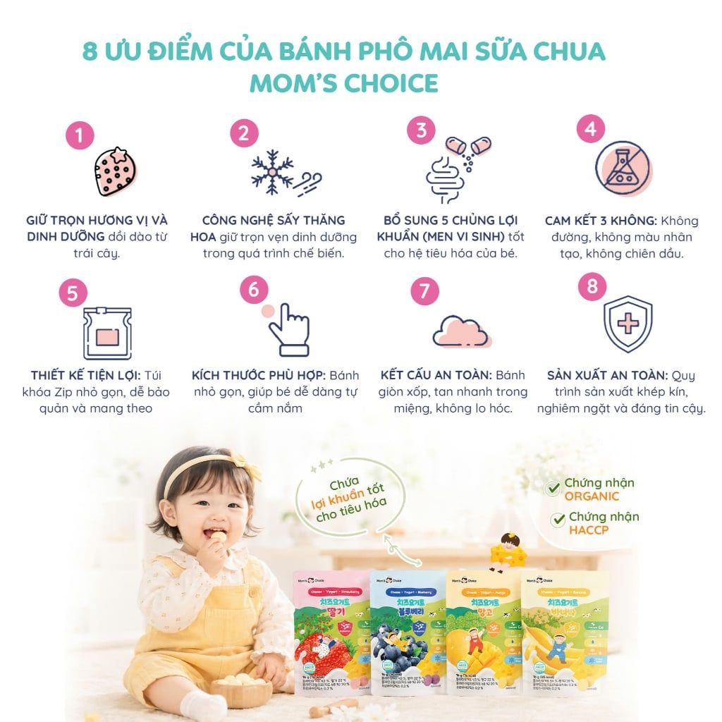  Sữa Chua Phô Mai Sấy Lạnh Mom's Choice (6M+) 