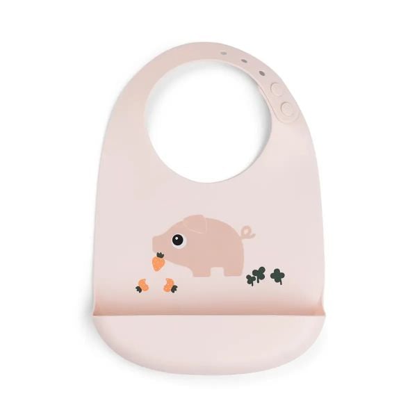  Yếm Silicone Done By Deer Bib - Pigee/Powder 