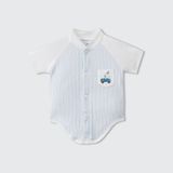  Body Tam Giác Cộc Tay La Pomme In Thú Ngộ Nghĩnh - Màu Xanh 