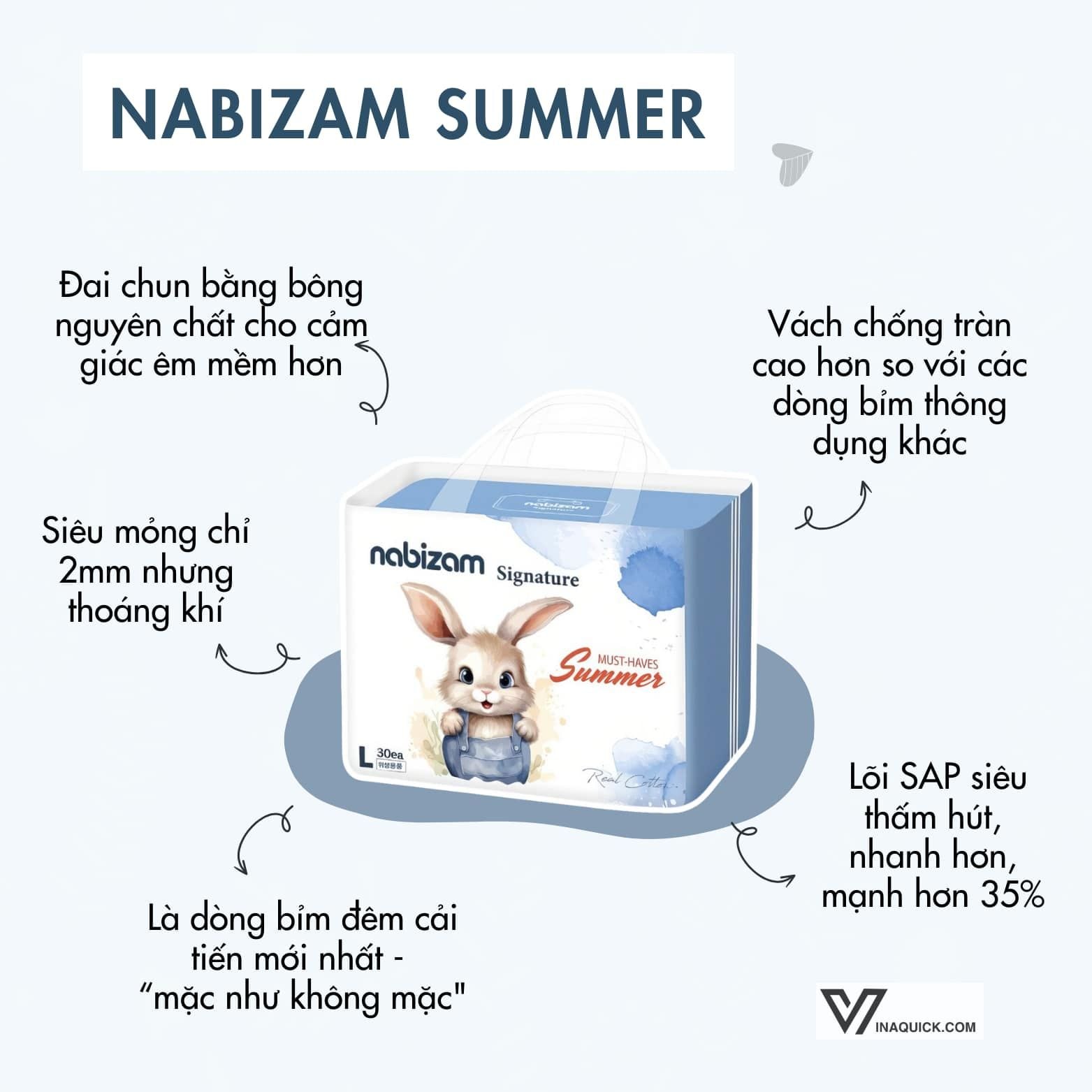  Tã/Bỉm Quần Nabizam Signature Summer 