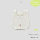  Yếm tròn Bambo Nous màu trắng in mèo vàng 