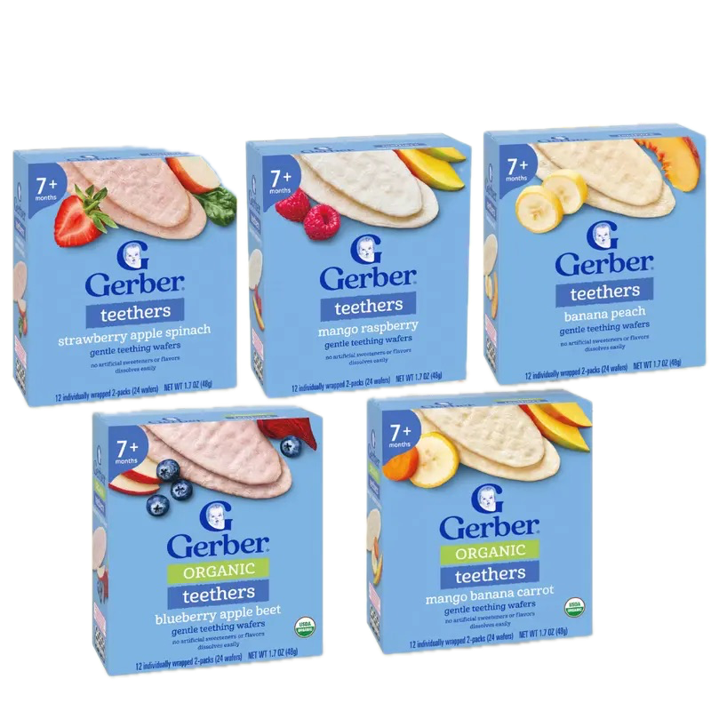  BÁNH GẠO GERBER TEETHERS CHO BÉ TỪ 7M+ (48G) 