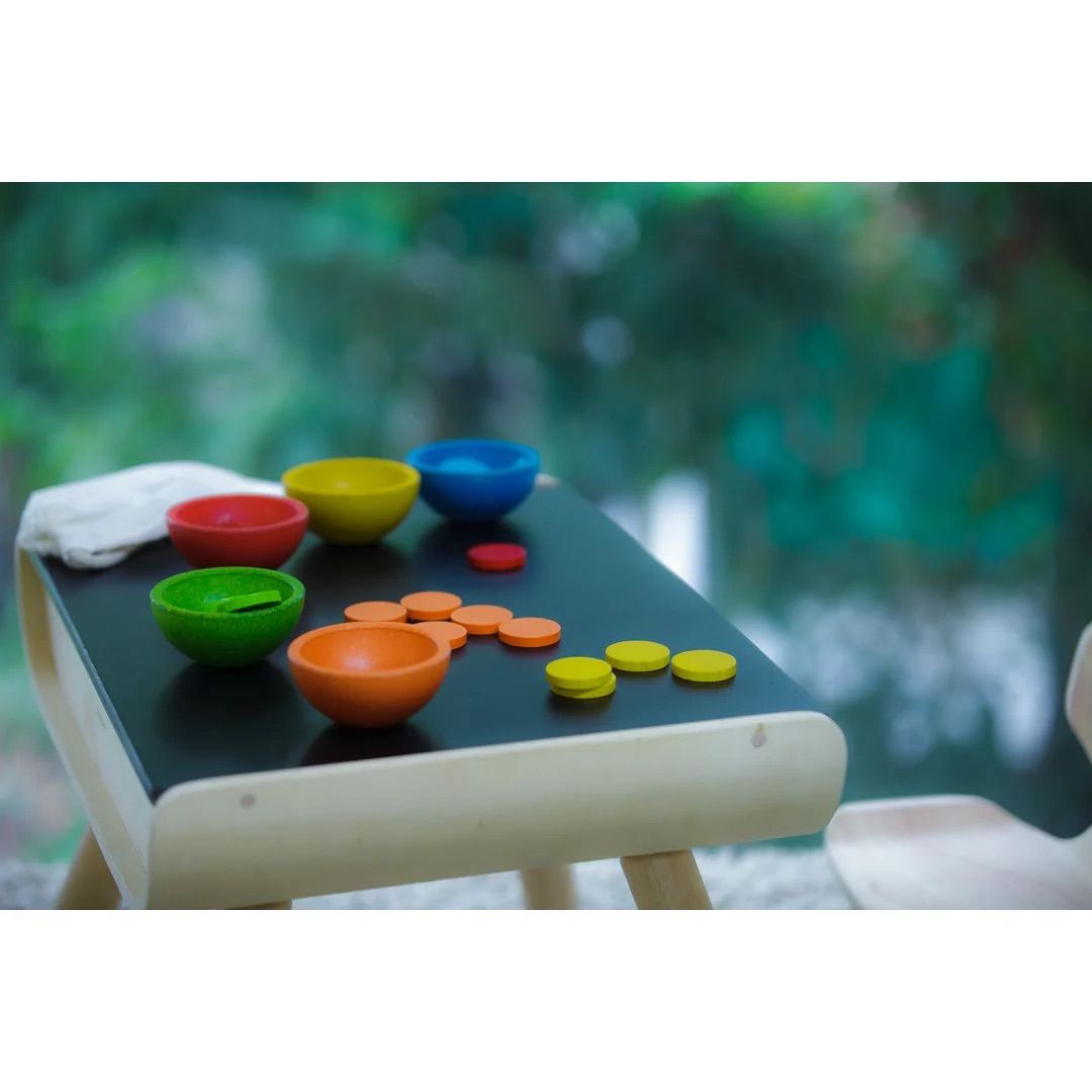  Đồ Chơi Gỗ PlanToys Cốc Phân Màu Sort & Count Cups Cho Bé 18M+ 