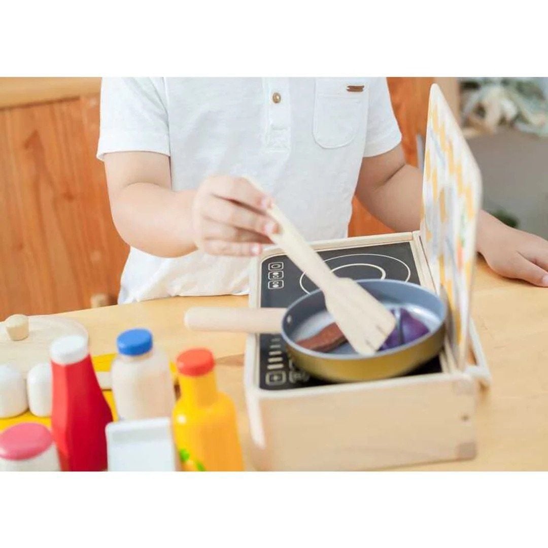  Đồ Chơi Gỗ PlanToys Bộ Nồi Nấu Ăn Cooking Utensils Cho Bé 2Y+ 