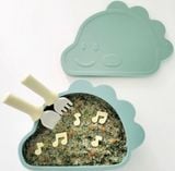  Khay Ăn Dặm Silicone Khủng Long Có Nắp Modui 